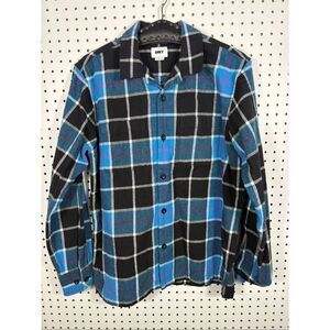 Obey mens heavy flannel button down shirt size M